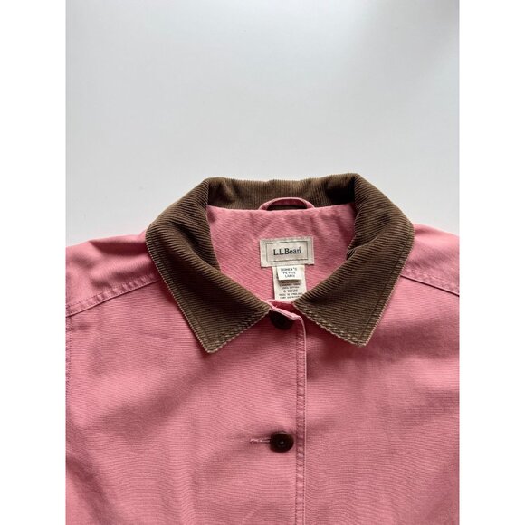 Vintage 00's LL BEAN Dusty Pink Cotton Canvas Chore Coat Barn Jacket, Size L - Picture 10 of 16
